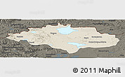 Shaded Relief Panoramic Map of Uvs, darken