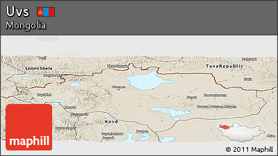 Shaded Relief Panoramic Map of Uvs