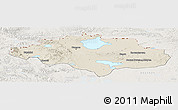 Shaded Relief Panoramic Map of Uvs, lighten
