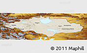 Shaded Relief Panoramic Map of Uvs, physical outside