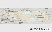 Shaded Relief Panoramic Map of Uvs, semi-desaturated