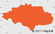 Political Simple Map of Uvs, single color outside