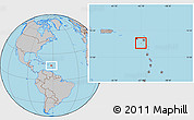 Physical Location Map of Montserrat, gray outside