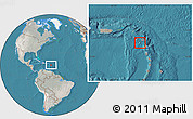 Satellite Location Map of Montserrat, lighten, semi-desaturated, land only