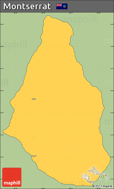 Savanna Style Simple Map of Montserrat, cropped outside