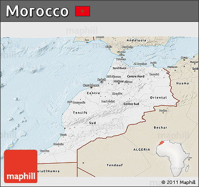 Classic Style 3D Map of Morocco