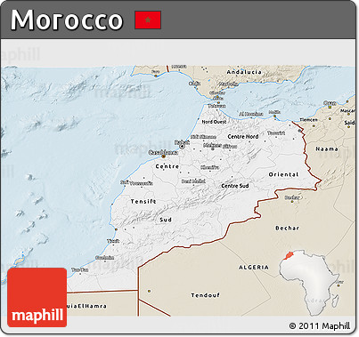 Classic Style 3D Map of Morocco