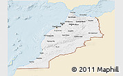 Classic Style 3D Map of Morocco, single color outside