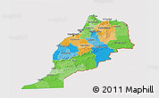 Political 3D Map of Morocco, cropped outside