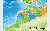 Political 3D Map of Morocco, physical outside