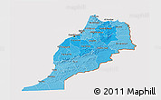 Political Shades 3D Map of Morocco, cropped outside