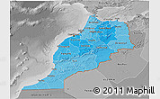 Political Shades 3D Map of Morocco, desaturated