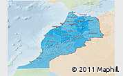 Political Shades 3D Map of Morocco, lighten