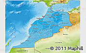 Political Shades 3D Map of Morocco, physical outside