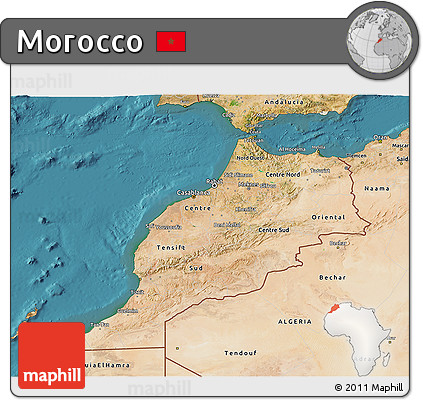 Satellite 3D Map of Morocco