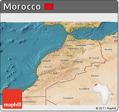 Satellite 3D Map of Morocco