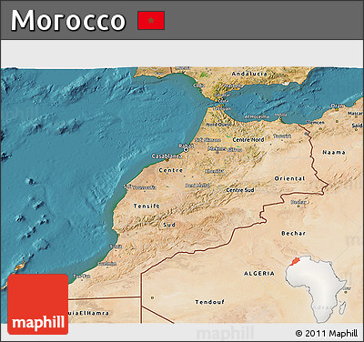 Satellite 3D Map of Morocco