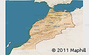 Satellite 3D Map of Morocco, lighten, land only