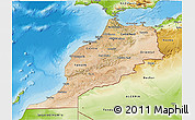 Satellite 3D Map of Morocco, physical outside