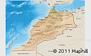Satellite 3D Map of Morocco, shaded relief outside