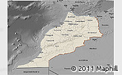 Shaded Relief 3D Map of Morocco, darken, desaturated