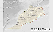 Shaded Relief 3D Map of Morocco, lighten, desaturated