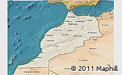 Shaded Relief 3D Map of Morocco, satellite outside