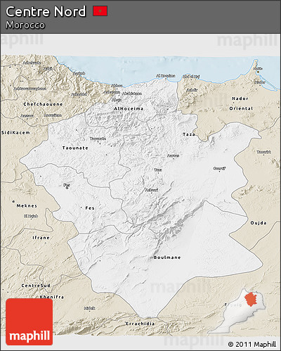 Classic Style 3D Map of Centre Nord