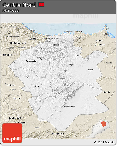Classic Style 3D Map of Centre Nord