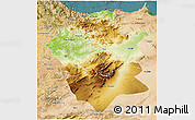 Physical 3D Map of Centre Nord, satellite outside