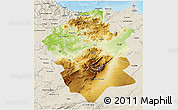 Physical 3D Map of Centre Nord, shaded relief outside