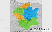 Political 3D Map of Centre Nord, lighten, desaturated