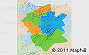 Political 3D Map of Centre Nord, lighten