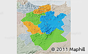 Political 3D Map of Centre Nord, lighten, semi-desaturated