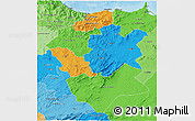 Political 3D Map of Centre Nord, political shades outside