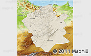 Shaded Relief 3D Map of Centre Nord, physical outside