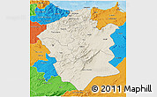 Shaded Relief 3D Map of Centre Nord, political outside