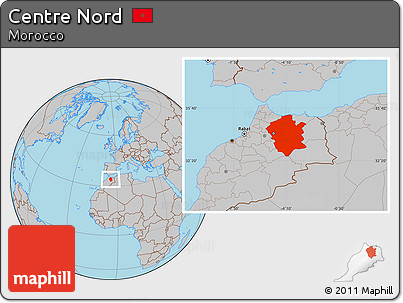 Gray Location Map of Centre Nord