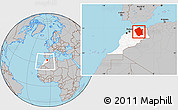 Gray Location Map of Centre Nord, highlighted country, within the entire country