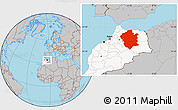 Gray Location Map of Centre Nord, highlighted country