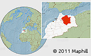Savanna Style Location Map of Centre Nord, highlighted country, hill shading