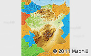 Physical Map of Centre Nord, political outside