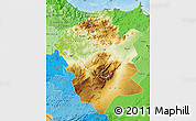 Physical Map of Centre Nord, political shades outside