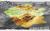 Physical Panoramic Map of Centre Nord, darken, desaturated