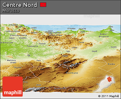 Physical Panoramic Map of Centre Nord