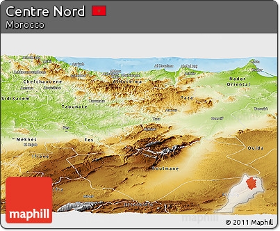 Physical Panoramic Map of Centre Nord