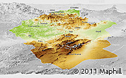 Physical Panoramic Map of Centre Nord, lighten, desaturated