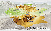Physical Panoramic Map of Centre Nord, lighten, semi-desaturated