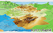 Physical Panoramic Map of Centre Nord, political shades outside