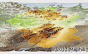 Physical Panoramic Map of Centre Nord, semi-desaturated